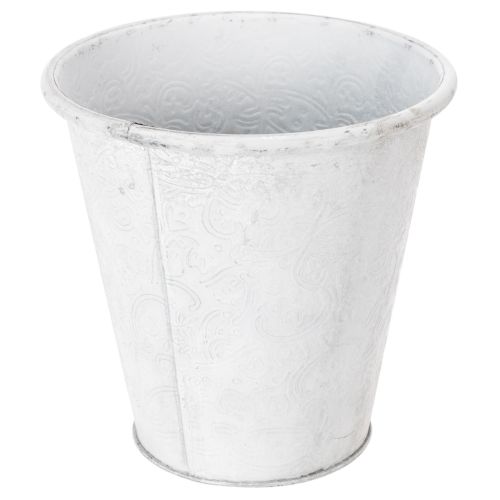Itens Vaso ornamental de metal para plantas, branco, Ø18,5cm, A18cm