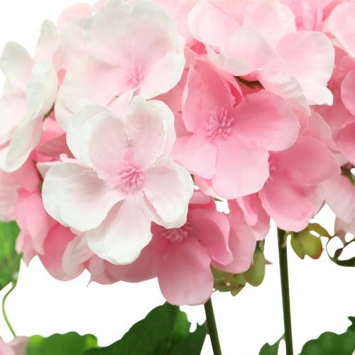 Itens Flor artificial de gerânio Arbusto de gerânio rosa artificial 7 flores Alt.38cm