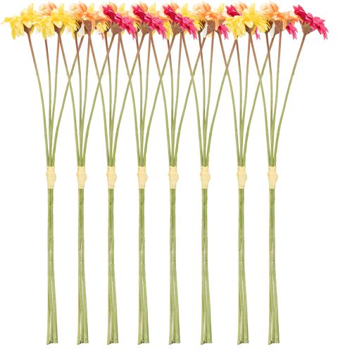 Itens Buquê de flores artificiais de gérbera para decoração fresca e fácil de cuidar, 47 cm, 32 peças.