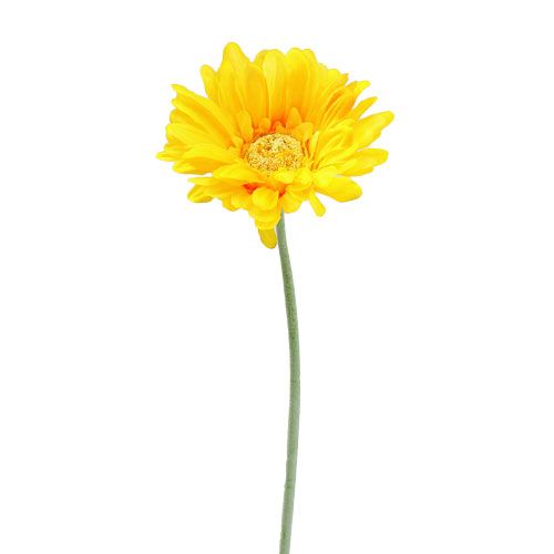 Floristik24 Gerbera amarelo artificial Ø10cm C55cm 6pcs