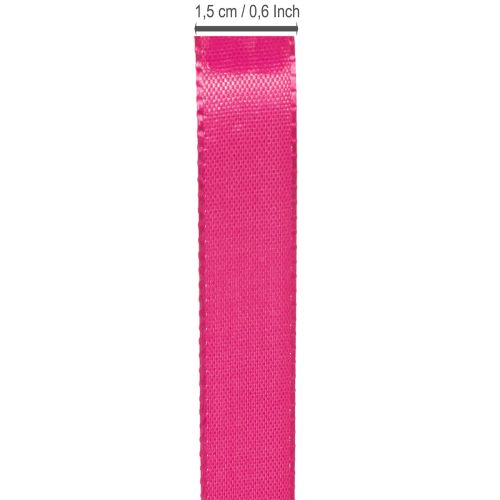Itens Fita para presentes e decoração, 15 mm x 50 m, rosa.