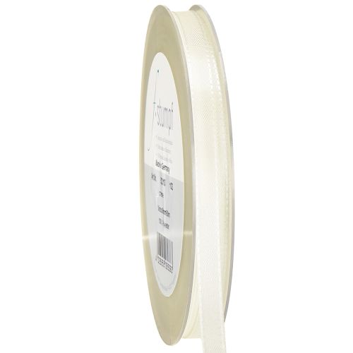 Floristik24 Fita para presente e decoração creme 8mm 50m