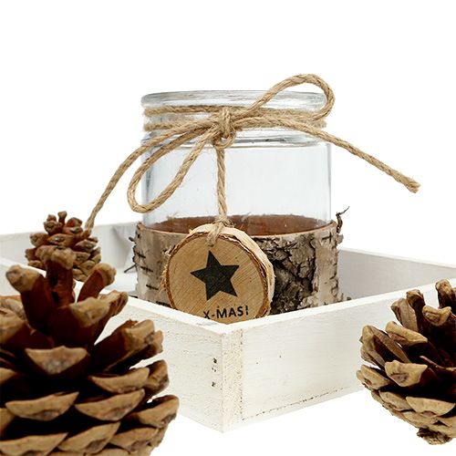 Floristik24 Conjunto de bandeja para presente com óculos tealight