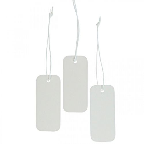 Floristik24 Tag de presente papel branco 8×3,5cm 100p