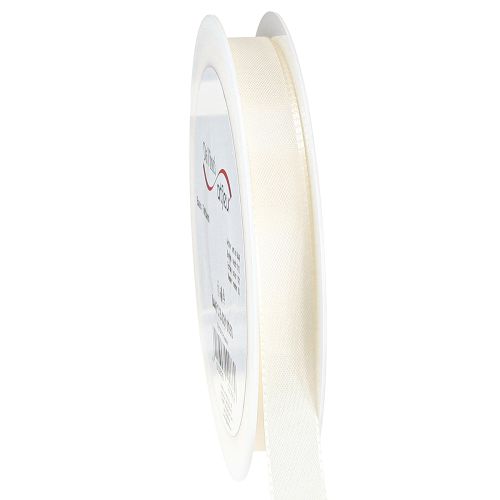 Floristik24 Fita de presente fita decorativa fita tafetá creme 15mm 50m