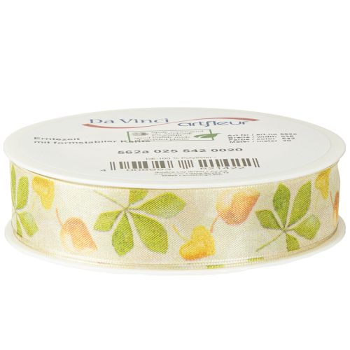Itens Fita para presente folhas verdes de outono fita decorativa outono 25mm 20m