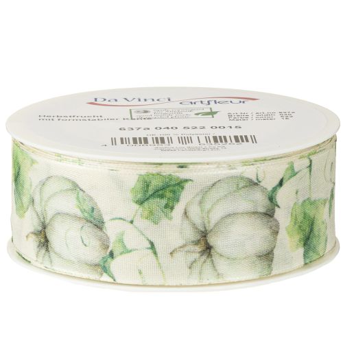 Itens Fita de presente de abóbora verde outono 40mm 15m