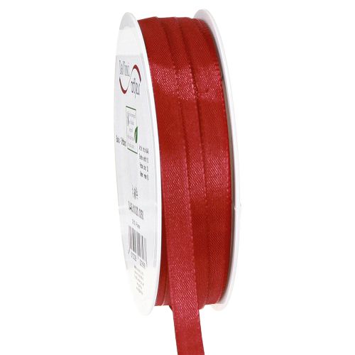 Fita de presente vermelha fita decorativa fita tafetá vermelho claro 10mm 50m