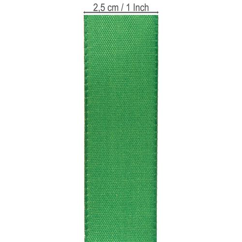 Itens Fita de presente decorativa em tafetá verde escuro 25mm × 50m
