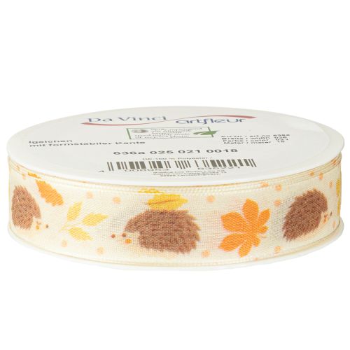 Itens Fita de presente fita ourela outono ouriço 15mm 18m