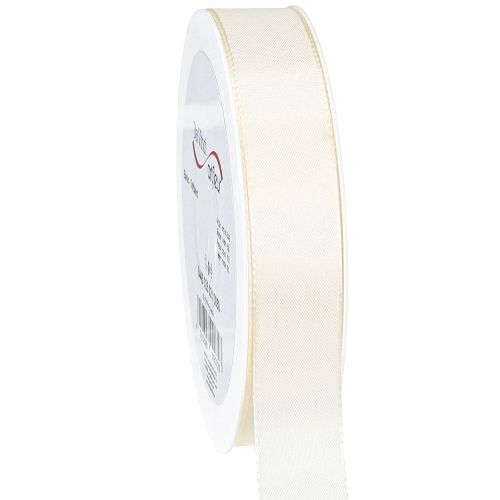 Floristik24 Fita de presente e fita decorativa fita tafetá creme 25mm 50m