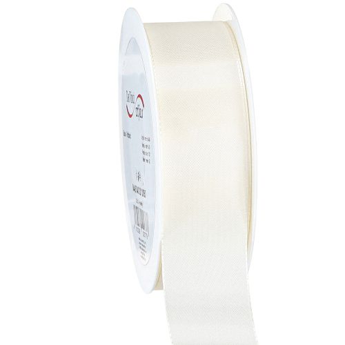 Floristik24 Fita de presente e fita decorativa fita tafetá creme 40mm 50m