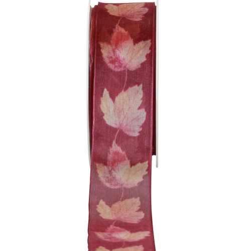 Itens Fita para presente folhas de bordo fita roxa outono 40mm 15m