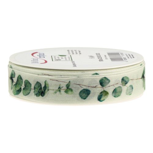 Itens Fita para presente fita decorativa de eucalipto verde 25mm 20m
