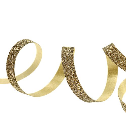 Floristik24 Fita para presente com mica ouro 5mm 150m