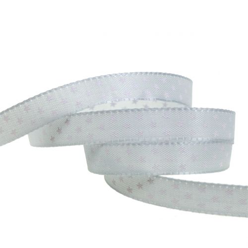 Floristik24 Fita para presente cinza 10mm 25m