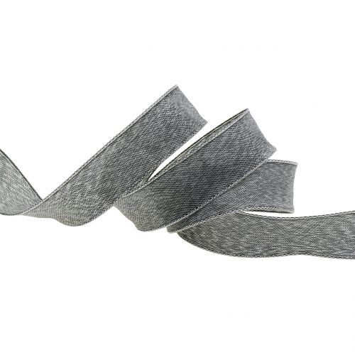 Floristik24 Fita para presente cinza fosco 25mm 20m