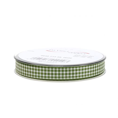 Itens Fita para presente xadrez verde 15mm 20m