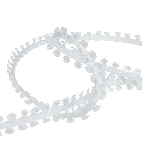 Floristik24 Fita decorativa para presente na cor branca 8mm 20m