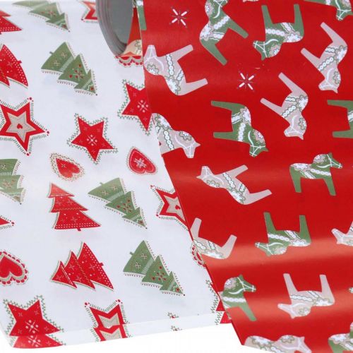 Itens Papel de embrulho Natal vermelho, branco 4 folhas num conjunto 50 × 70cm