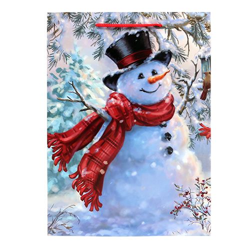 Floristik24 Saco de presente grande boneco de neve 25 cm x 34,5 cm 1p