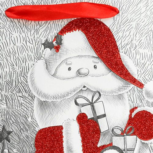 Floristik24 Saco de presente Santa 24 cm x 18 cm x 8 cm