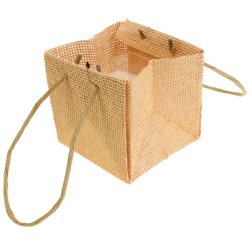 Itens Sacos para presentes tecidos com alças baunilha laranja rosa 10,5 cm 12 un