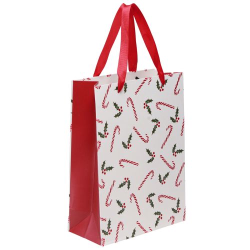 Itens Saco de presente de Natal com alças vermelho branco 24×18×8cm 4 unidades