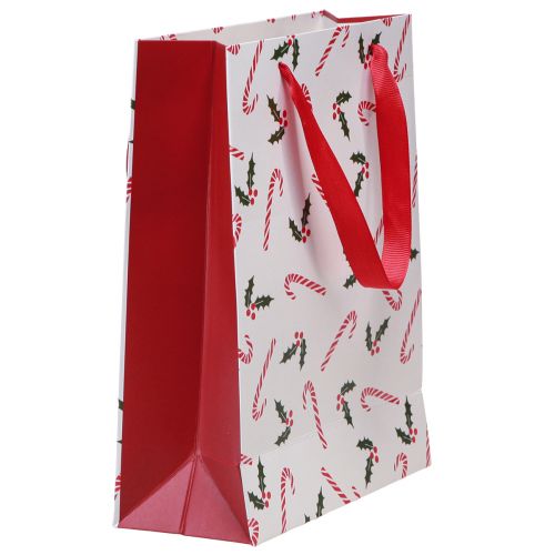 Itens Saco de presente de Natal com alças vermelho branco 24×18×8cm 4 unidades