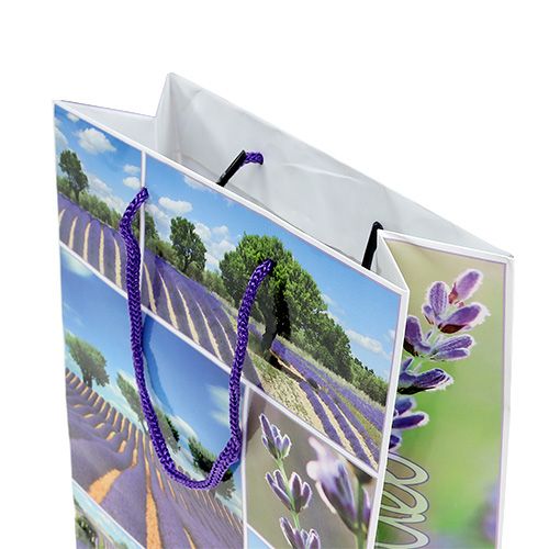 Floristik24 Saco de presente com motivo de lavanda 18 cm x 23 cm 1p