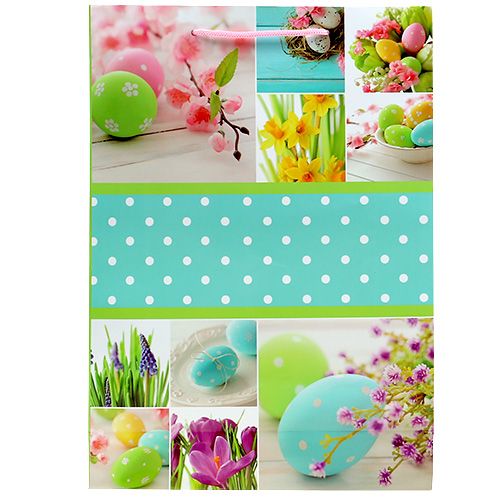 Floristik24 Saco de presente com motivo de Páscoa 18cm x 23cm 1p