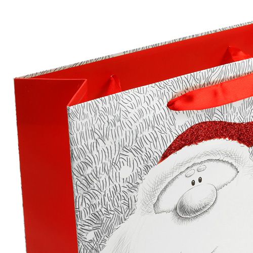Floristik24 Saco de presente com Papai Noel 24 cm x 18 cm x 8 cm