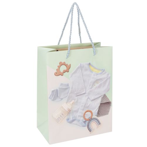 Itens Sacola de presente para bebê menino - Ideal para presentear no nascimento - 23 cm - 2 unidades