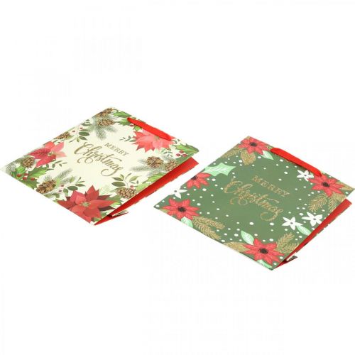 Floristik24 Saco de presente de Natal saco de presente Feliz Natal 32x26cm 2pcs