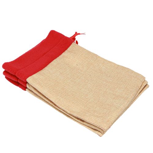 Itens Sacos de presente Natal Papai Noel juta look 20×23cm 3 unidades