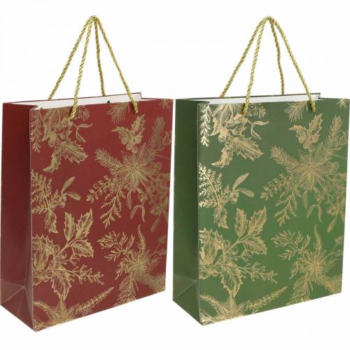 Floristik24 Sacos de presente Natal Sacos de Natal visco 26×32cm 2pcs