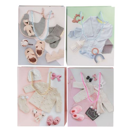 Floristik24 Sacos para presentes sacos para presentes para bebês nascimento 23 × 18 cm 12 unidades