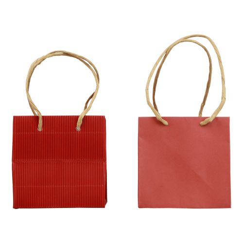 Itens Sacos para presentes sacos de papel com alça vermelha 12×12×12cm 6pcs