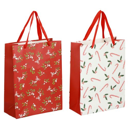 Floristik24 Sacos para presentes Saco para presentes de Natal Saco para presentes 18 × 24 × 8 cm 2 unidades