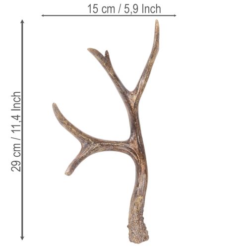 Chifres decorativos artificiais, enfeites natalinos rústicos, 29 cm, 2 peças | Floristik24.pt