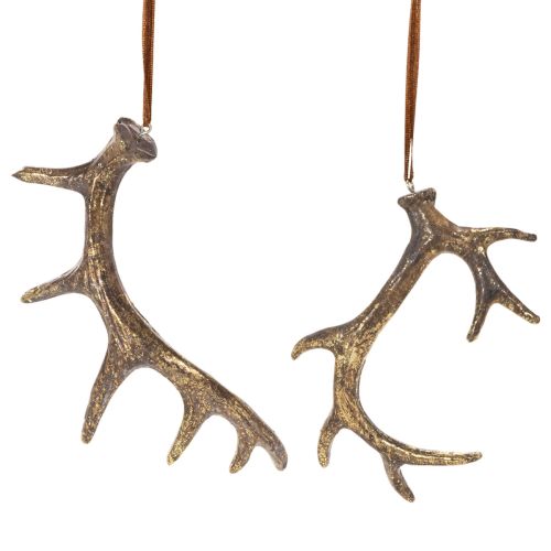 Pingentes decorativos rústicos em forma de chifre para parede ou árvore, 15 cm, conjunto de 6 peças comprar | Floristik24.pt