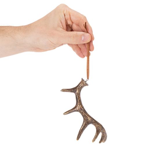 Pingentes decorativos rústicos em forma de chifre para parede ou árvore, 15 cm, conjunto de 6 peças | Floristik24.pt