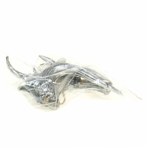 Itens Chifres de cabide Deco de prata antigo 12 cm x 11 cm 4 unidades