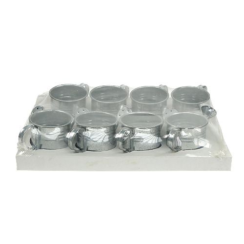 Floristik24 Regador de zinco brilhante de 7,5 cm 8 unidades