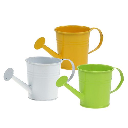 Floristik24 Regador Ø5,5cm H5,5cm 12pcs. Amarelo / verde / branco