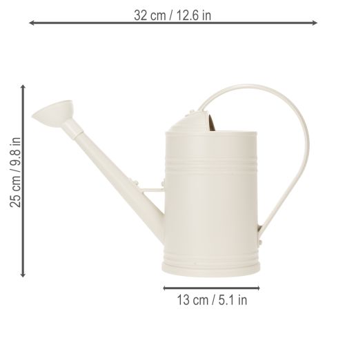 Itens Regador com bico removível. Ideal para plantas de interior e varandas. Branco. 32 cm.