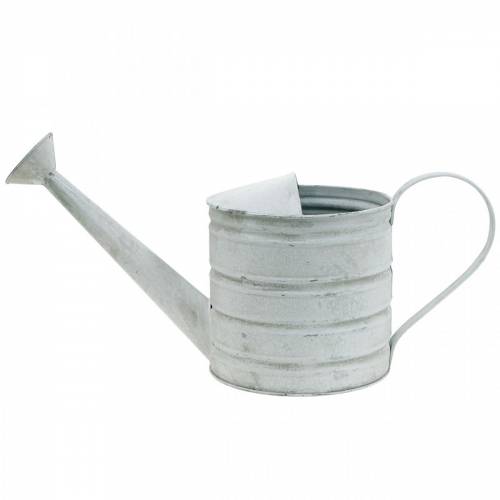 Floristik24 Regador decorativo vaso de metal vintage lavado a branco Alt.16cm