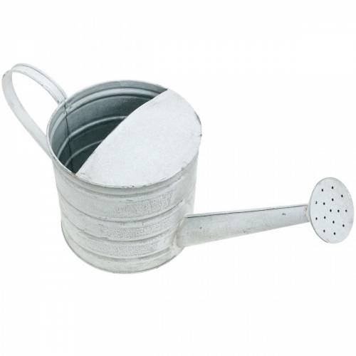 Floristik24 Regador decorativo vaso de metal vintage lavado a branco Alt.16cm