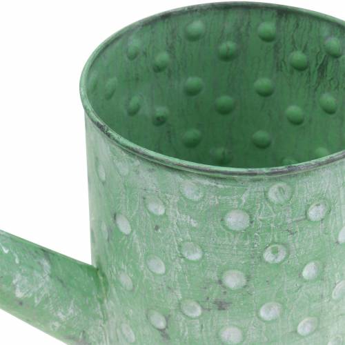 Floristik24 Regador decorativo metal verde Ø12cm Alt.13cm