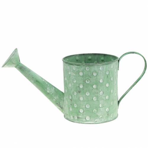 Floristik24 Regador decorativo metal verde Ø12cm Alt.13cm